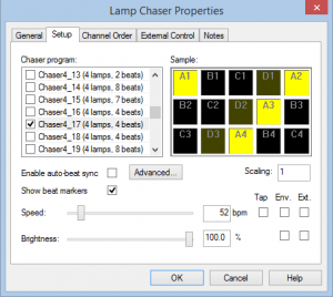 Capture 22 Lamp Chaser Properties